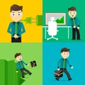 Set of businessman pose character concepts