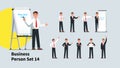 Set of businessman poses. Collection of gestures