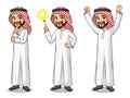 Set of businessman Saudi Arab Man getting ideas gesture Royalty Free Stock Photo