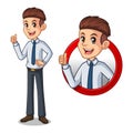 Set of businessman in shirt inside the circle logo concept