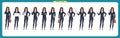 Set of Businesswoman character design with different poses.Illustration isolated vector. Women in office clothes. Business people. Royalty Free Stock Photo