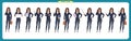 Set of Businesswoman character design with different poses.Illustration isolated vector. Women in office clothes. Business people.