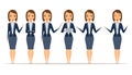 Set of businesswoman poses