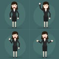 Set of businesswomen characters poses.