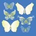 Set of butterflies