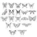 set of butterfly icons. Vector illustration decorative design Royalty Free Stock Photo