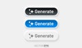 Set Button Ai Generate, Call for assistant help, image and text generator. Vector Illustration Royalty Free Stock Photo
