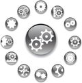 Set buttons - 18_A. Gears Royalty Free Stock Photo