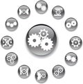 Set buttons 31A. Gears Royalty Free Stock Photo