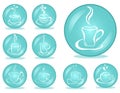 Set of 9 coffee buttons