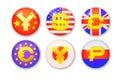 Set of buttons with currency Royalty Free Stock Photo