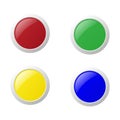 Colorful buttons set isolated on white background Royalty Free Stock Photo