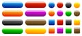 Set buttons in different style and colors - vector Royalty Free Stock Photo