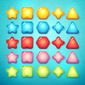 Set of buttons elements and symbols for web interface and computer games
