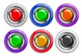Set of buttons with metallic borders Royalty Free Stock Photo