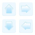 Set of buttons with raised icons Royalty Free Stock Photo