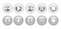 Set of buttons of the virtual audio player Royalty Free Stock Photo