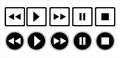 Set of buttons of the virtual audio player Royalty Free Stock Photo