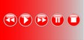 Set of buttons of the virtual audio player Royalty Free Stock Photo