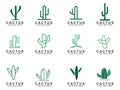 Set of Cactus logo with creative concep Royalty Free Stock Photo