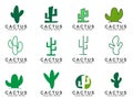 Set of Cactus logo with creative concep