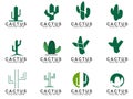 Set of Cactus logo with creative concep