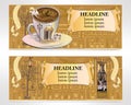 Set of cafe banners