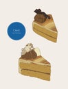 Set of cake, coffe cake skatech vector.