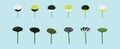 Set of cake pops cartoon icon design template with various models. vector illustration isolated on blue background Royalty Free Stock Photo