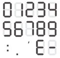 Set of calculator digital numbers.