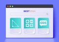 Set Calculator, Triangle math and Mathematics function cosine icon. Vector