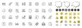 Set of Calendar, Account and Timer line icons for web app. Pictogram icon. Design elements, Social media icons. Vector