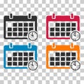 Set of Calendar icon date day symbol, event deadline organizer design vector illustration