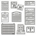 Set of calendar icons. Royalty Free Stock Photo