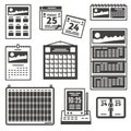 Set of calendar icons. Royalty Free Stock Photo