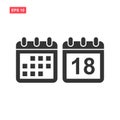 Set of calendar vector icon isolated