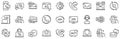 Processing line icons. Set of Callback, Support and Chat message. Vector Royalty Free Stock Photo