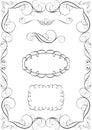 Set of calligraphic elements and frame Royalty Free Stock Photo