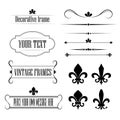 Set of calligraphic flourish design elements, borders and frames - fleur de lis vol 3 Royalty Free Stock Photo