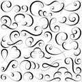 Set of Calligraphic Flourishes And Scroll Design Elements Royalty Free Stock Photo