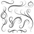 Set of calligraphic swirls Royalty Free Stock Photo