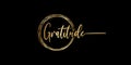 Set of calligraphy phrase Gratitude text isolated circle in gold color with black background. Can be use for religious greeting