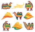 Set with camels, desert and hills