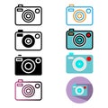Set Camera Icon. Editable Stroke Icon Collection. Can be used for websites and mobile apps Royalty Free Stock Photo