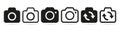 Photo camera icons set, vector illustration