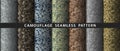 Set camouflage military seamless pattern. Vector soldier uniform fabrix texture