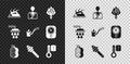 Set Campfire, Man in the sauna, Sauna broom, Washcloth, Honey dipper stick, thermometer, Shower and ladle icon. Vector