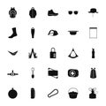 Set of camping equipment symbols and icons Royalty Free Stock Photo