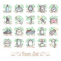 set of camping icons. Vector illustration decorative design Royalty Free Stock Photo