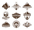 Set of camping and outdoor activity logo